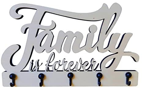 Stileitaliano Appendichiavi da muro chiaro Family is Forever con ganci appendino home porta ingresso cucina garage lavoro macchina veicoli organizza le chiavi di casa arredamento vintage