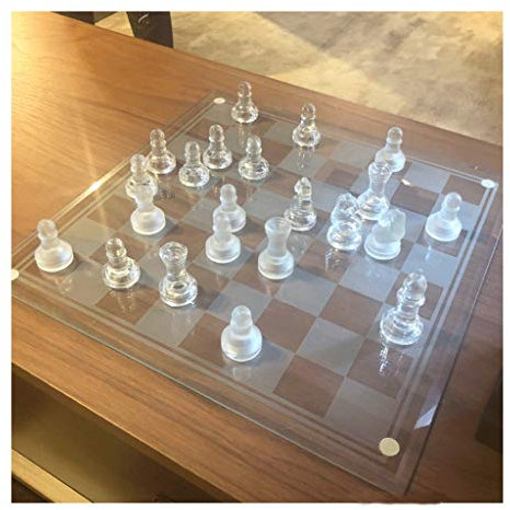 Ajedrez Internacional K9 Juego de ajedrez de cristal de cristal Piezas de ajedrez de cristal, para la tabla de ajedrez de cristal Juveniles para jóvenes Juego de juegos Juegos de Ajedrez para Adultos