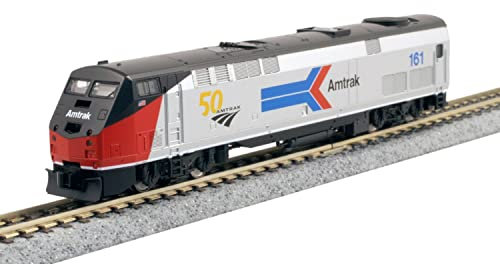 Kato USA Model Train Products N GE P42 Amtrak Phase I #161 w/ 50th Anniversary Logo, Platinum Mist, Rot, Schwarz (176-6036)