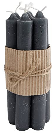 Spetebo Echtwachs Stabkerzen 7er Pack - dunkelgrau - Festtags Tafelkerzen Set ca. 16 cm Höhe - Kerze für Advent Weihnachten Nikolaus Hochzeit Geburtstag Deko