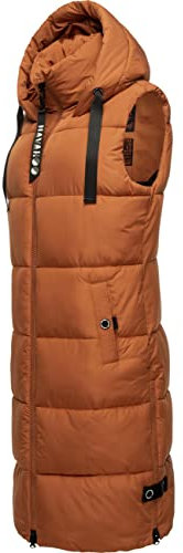 Navahoo Damen ärmellose lange Outdoorweste warme Winterjacke Schnuffelchen Rusty Cinnamon Gr. L