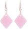 ZARZAMORA Pendientes Resina y Gancho Chapado en Oro de 24 quilates - Aretes Colgantes Mujer en Forma de Rombo Colores Intensos y Festivos - Regalo Original (Rosa)