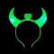 BF Souvenirs 1x LED Haarreif DEVIL in 3 Farben leuchtend Teufels-Hörner mit Herz Party Junggesellinnen Abschied Halloween Volksfest Kinder-Geburtstag Konzert Herz Teufelchen Engel (Grün)