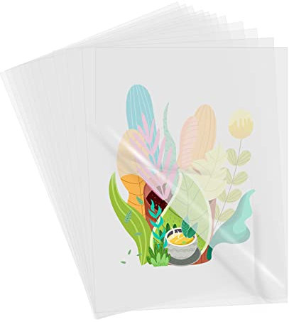 DTF - 50 fogli di vinile stampabile a trasferimento termico, formato A4, 21,9 x 28,5 cm, carta per trasferimento diretto su pellicola, carta trasparente da applicare con ferro da stiro, per