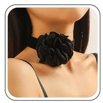 TseenYi Schwarze Blume Rose Choker Halskette Vintage Große Blume Samt Halskette Große Blume Choker Halskette Schwarz Samt Wildleder Kragen Halskette Schmuck Für Frauen Und Mädchen Geschenke
