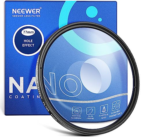NEEWER 77mm Spiral Halo Camera Lens Filter, Prism K9 Optical Glass Special Effects Filter Photography Camera Lens Accessories with Tunnel Vision Warped Circular Halo Frame Effect