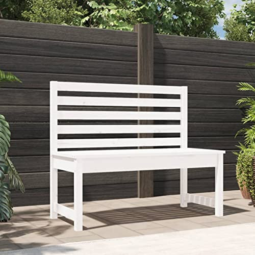ZEYUAN Gartenbank, Sitzbank Outdoor, Parkbank, Balkon Bank Kleiner Balkon, Garten Bänke, Park Benches, Weiß 109 cm Massivholz Kiefer
