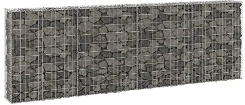 Tino Tech Mur de gabion en acier galvanisé - 300 x 30 x 100 cm - Argenté - Panier à pierres - Paniers gabions - Clôture murale de jardin - Gabion en métal - Pour jardin, mur de plantes, gabions