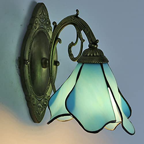 GAUUA (5 Couleurs) Applique Murale Vintage en Verre Coloré Applique Tiffany Style Lampe Murale Salon Chambre Couloir Lampe Murale Antique