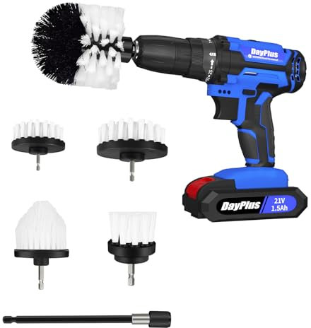 Bürstenaufsatz Akkuschrauber, Professionelles 6-teiliges Reinigungsbürstenset für Bohrmaschinen - Ideal für Badezimmer, Küche, Auto und mehr - Schrubber & Bürsten