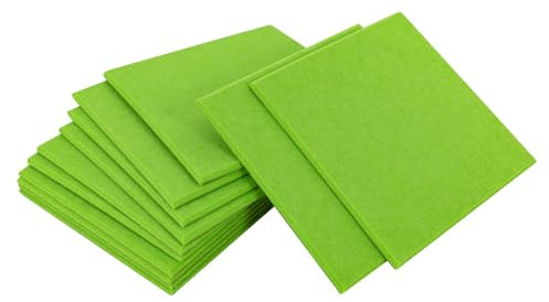 ARBGO Austikpaneele Selbstklebend 12 Stück, Schaumstoffplatte Schalldämmung Akustikplatten Hochdichte Schallabsorber Wand, für Tonstudio, Aufnahmestudios, Büro,30*30*0.9 cm (Grün)