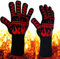 SOUK ONE Grillhandschuhe Hitzebeständig Dutch Oven Handschuh Ofenhandschuhe Feuerfeste Handschuhe Backhandschuhe BBQ Topfhandschuhe Kochhandschuhe für Kochen Backen (Schwarz)