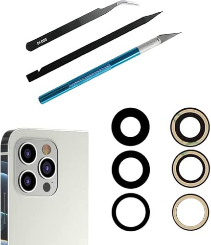 Lentille de Rechange arrière en Verre Saphir pour iPhone 12 Pro Max 6,7, avec kit d'outils de réparation,Anti-Rayures et étanch
