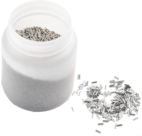 HOHOVYVY Edelstahl Polierstifte,1 Kg Edelstahl-Taumelmedienstifte - 0,7 mm Durchmesser 5 mm Länge Magnetnadel(1.2×5MM)