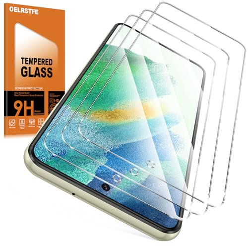 Oelrstfe Verre Trempé pour Samsung Galaxy S21 FE 5G 3 Pièces,Film de Vitre Protection écran Dureté 9H Anti Rayures Sans Bulless Ultra Transparent HD Haute Sensibilité Protecteur D'écran
