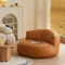 FYDZ Ledercouch mit gebogenem Design, perfekt für moderne Wohnräume (Orange, Sofa)
