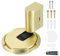 sourcing map 2Pcs Magnetic Door Stopper, Silent Magnetic Floor Door Stop with Adhesive, Mechanical Floor Door Stop Shock Absorbing for Bedroom Office Bathroom, Brushed Gold