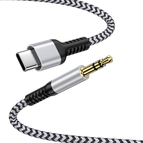 iPhone 16 Aux Kabel USB C, USB C auf Klinke 3.5 Adapter 1M, USB C Aux Adapter Audio Kabel für iPhone 15, Samsung Galaxy S25 S25+ S24 S23 22 Ultra, A55 A15 A25 A54, iPad Pro, Pixel, Auto, Kopfhörer