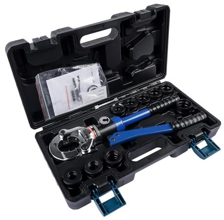 Profi Presszange V/TH-Kontur für Kupferrohr & Verbundrohr - Backeneinsätze V12, V15, V18, V22, V28, TH16, TH20, TH26, TH32 inkl