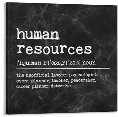 Leinwandbild mit Spruch Human Resources Definition Wörterbuch, 30,5 x 30,5 cm, gedruckte Bilder, Kunstwerk, Poster, Gemälde, Dekoration für Wohnzimmer, Schlafzimmer, Büro, Kaffee, Club, neues