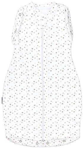 TupTam Baby Pucksack OEKO- TEX zertifizierte Materialien Swaddle Bag Wattiert Babyschlafsack 2.5 TOG unisex, Farbe: Unwattiert 0.5 TOG/Sternchen Beige, Größe: 3-6 Monate
