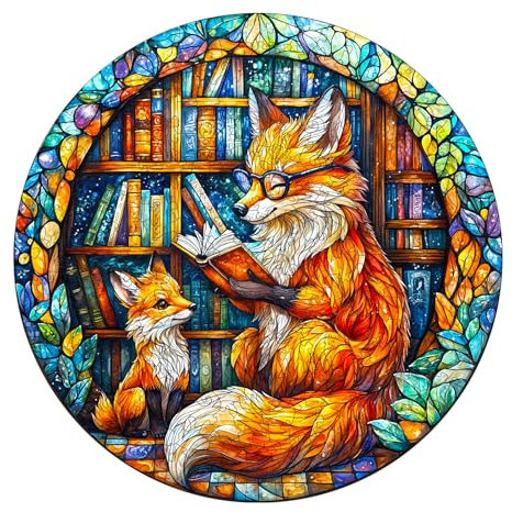 KaayeeWood Holzpuzzle Erwachsene,200 Teile Mutter Fuchs Storytelling Holz Puzzle,Einzigartige Wooden Puzzle Mit Box Aus Holz Geburtstagsgeschenk für Erwachsene und Kinder