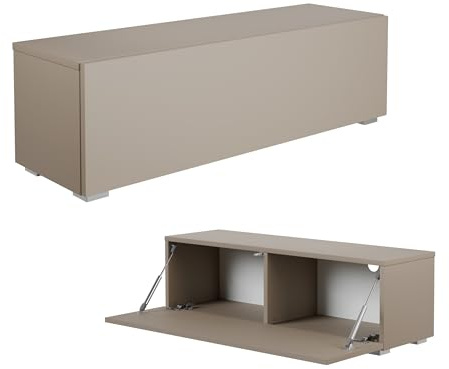 PLATAN ROOM Fernsehschrank TV-Lowboard 105/140 / 160/210 / 280 In Weiß Hängend Oder Stehend Hochglanz Matt (Kaschmir, 105 x 30 x 32)