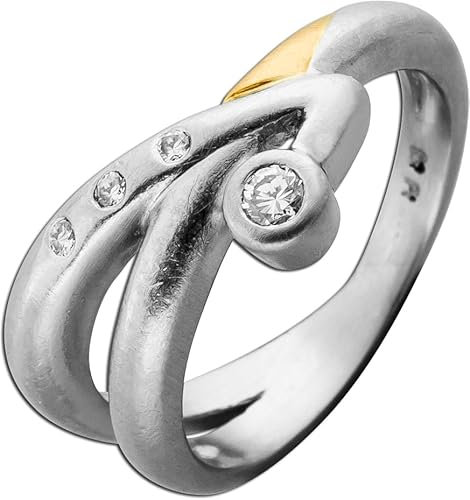 Ch.Abramowicz Brillantring Platin 950 Gold Brillanten 0.16ct Antikschmuck 17