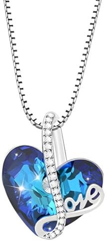 RVHAOODI Schönes Herz Silber Liebe geformte kubische Zirkonia Trendy Temperament Schmuckgeschenke für Frauen Freundin Mädchen