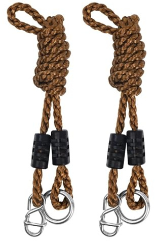 txuzong 1 Paire de Cordes de Balançoire Réglables 1.8M Cordes Extension pour Balançoire – Sangle de Fixation de Balançoire pour Hamacs, Camping, Balançoires, Peut Contenir Jusqu'à 400 kg