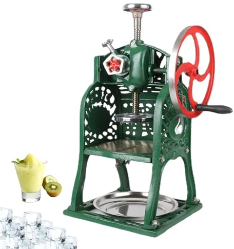 WUCIOA Tritaghiaccio Manuale, Macchina per Ghiaccio tritato Commerciale con vassoi in Acciaio Inox, Design a manovella, Risparmio di manodopera, Macchina per Ghiaccio tritato e Granita