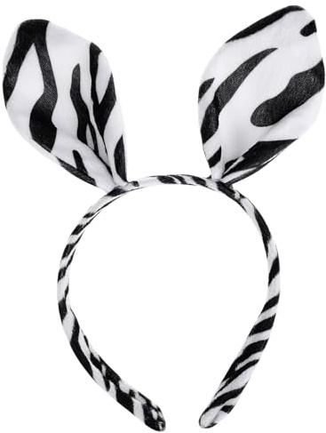 Zebra Haarreif aus Plüsch und Kunststoff für Damen, Niedlich | Erwachsene, Halloween Zebra Stirnband, Tieraccessoires, Cosplay Requisite, Partydekoration