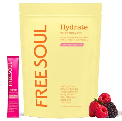 Free Soul Hydrate Electrolytes Powder | 30 Sachets | Mixed Berry