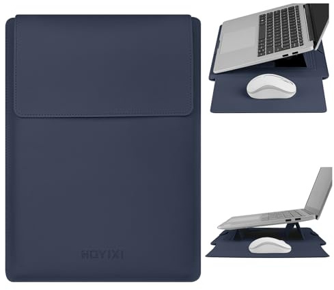 HoYiXi Custodia con Supporto per laptop da 15,6 16 pollici, Compatibile con MacBook Pro 16/15.4'' MacBook Pro 15/Galaxy Book Flex 15/15''-16'' Dell HP ASUS Supporto laptop Sleeve-Blu