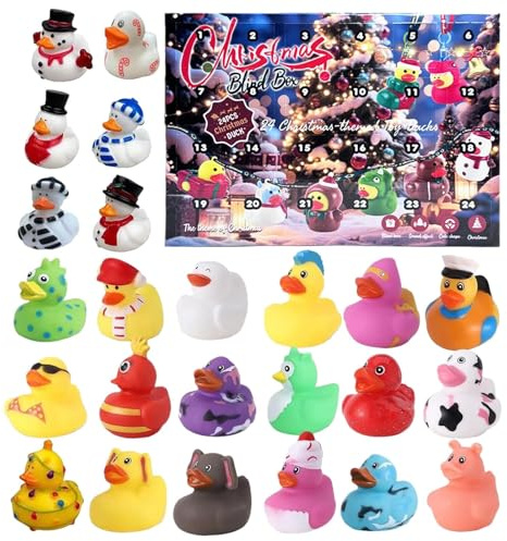 Adventskalender - 24 Tage Weihnachts-Countdown-Kalender, niedliches Bade-Spielzeug-Set mit Ente | leichtes und lustiges Urlaubsgeschenk für Kinder