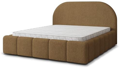 Masseno Polsterbett FLUSSO Q 180x200 cm, Doppelbett, Bettkasten, Stauraum, Lattenrost Und Kopfteil - Orange, Quelle 17