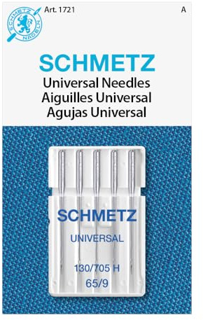 Schmetz Universal (Regular) Sewing Machine Needles, Size 65/9 - 5 per Package