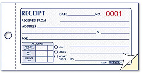 Rediform 8l820 Kleine Geld Erhalt Buch 5 x 2 3/4 kohlenstofffreien Duplizieren 50 Sets/Buch
