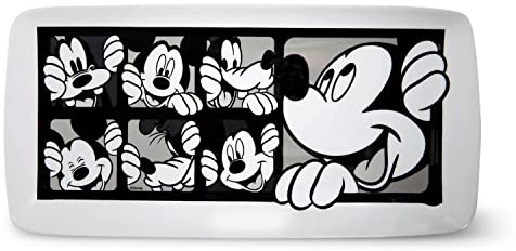Disney Mickey Mouse Grid Serving Tray - Durable Porcelain, Multi-Use Platter for Parties, Home Decor, and Gifts, Official Licensed Product
