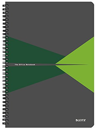 Leitz 44960055 Office Collegeblock A4 liniert, spiralgebunden mit PP Einband Grün