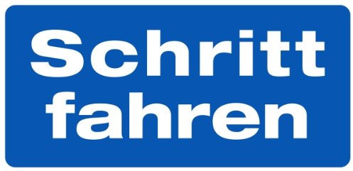 LEMAX® Hinweisschild, Schritt fahren Alu geprägt blau/Schriftfarbe: weiß 600x400mm