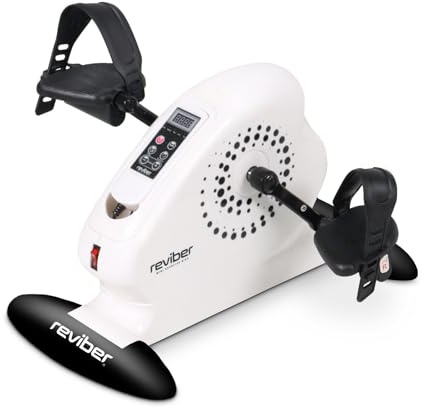 Reviber Mini Seated Motorized Exercise Bike, Foot Pedal Exerciser for Home Use, Under Desk Bike, Desk Pedal Bike, Seated Pedal Exerciser for Legs & Arms, 12 Speeds & 5 Programmes,