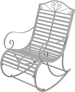 GardenPleasure Schaukelstuhl Eisen Terrasse Garten Schwingsessel Schwingstuhl