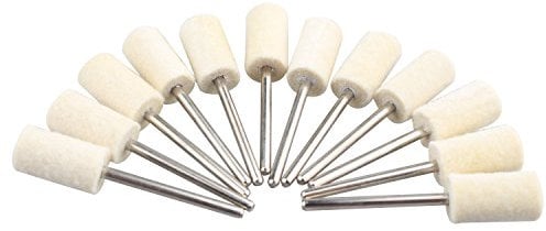 Futheda 12 8 mm Zylindrische Filz Polieren Pad, Filz Polier-Set Polieren Werkzeug für Schmuck, Glas, Stein, Keramik, Nail Art