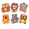 ANIMALS Sugar Edible Icing Flat 2D Cake Toppers set of 6 Elephant Lion Tiger Monkey Hippo