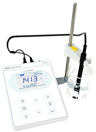 Apera Instruments EC700 Labor-/Tisch-Leitfähigkeitsmessgerät (Inklusive 2301T-F Elektrode für Leitfähigkeits- und Temperaturmessung, mit automatischer Temperaturkompensation)