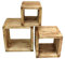 levandeo 3er Set Regal-Cube 44x35cm Holzregal Holz Board Used-Design Würfelregal Natur Regalwürfel