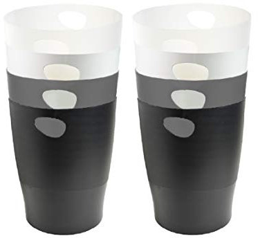 Exacompta - Ref 45398D - Papelera Office Ecobin - 263 x 263 x 335 mm de tamaño, capacidad de 15 l, asas integradas, colores monocromáticos (paquete de 8)