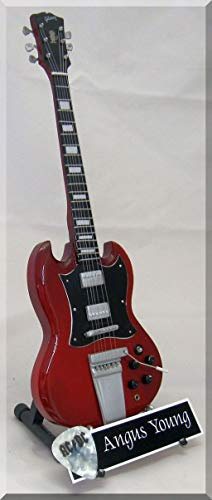 ANGUS YOUNG Miniatur Gitarre AC/DC mit Plektrum