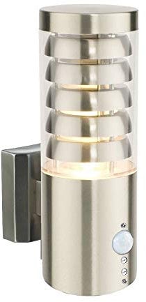 Tango IP44 Rated Outdoor PIR Motion Sensor Presence Detector Brushed Stainless Steel E27 Security Porch Wall Light